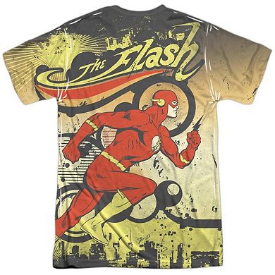 Dc Comics Flash Just Passing Through Short Sleeve Adult 100% Poly Crew T-shirt