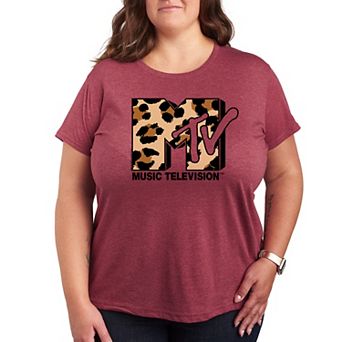 Plus MTV Leopard Art Graphic Tee