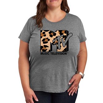 Plus MTV Leopard Art Graphic Tee