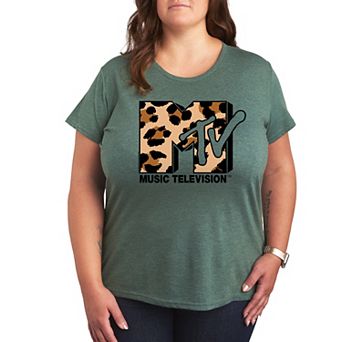 Plus MTV Leopard Art Graphic Tee