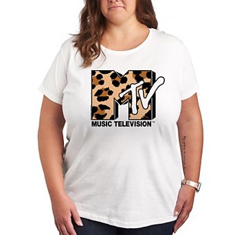 Plus MTV Leopard Art Graphic Tee