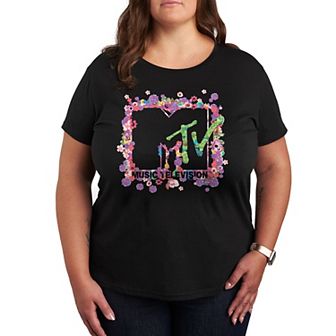 Plus MTV Floral Logo Graphic Tee