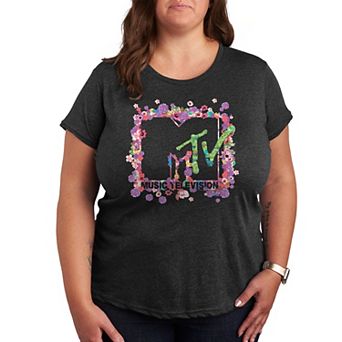 Plus MTV Floral Logo Graphic Tee