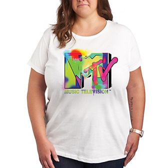 Plus MTV Colorful Paint Logo Graphic Tee
