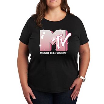 Plus MTV Glitter Logo Graphic Tee