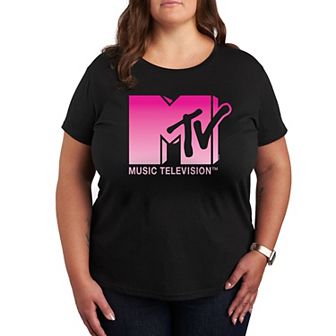 Plus MTV Pink Ombre Graphic Tee