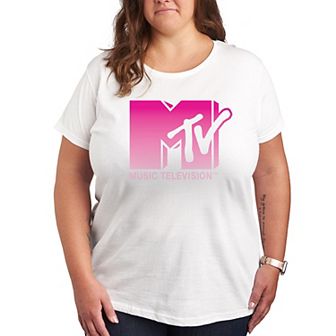 Plus MTV Pink Ombre Graphic Tee