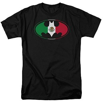 Batman Mexican Flag Shield Short Sleeve Adult T-shirt