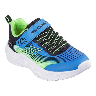 Skechers Microspec Advance Shoes in Blue Lime Size 11 Kids