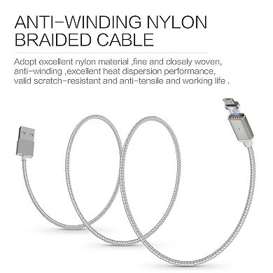 2.4A Magnetic Micro USB SYNC Data Charging Cable Charger Adapter for Android