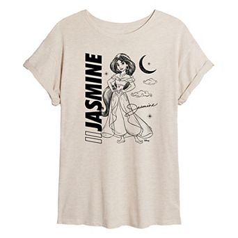 Disney Princess Jasmine Juniors' Autograph Oversized Tee