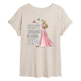 Disney's Sleeping Beauty Aurora Juniors' Courage In Being Kind Oversized Tee