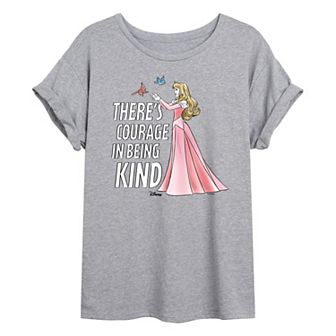 Disney's Sleeping Beauty Aurora Juniors' Courage In Being Kind Oversized Tee