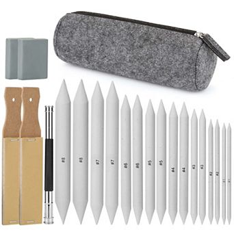 16 Blending Stumps Set with 2 Sandpaper Pencil Sharpeners