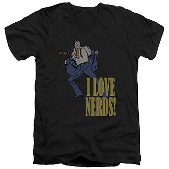 Dc Comics I Love Nerds Short Sleeve Adult V Neck T-shirt
