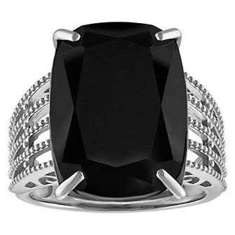 Tiara Sterling Silver Black Spinel Ring