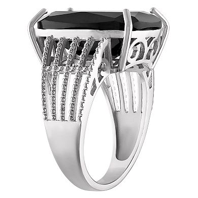 Tiara Sterling Silver Black Spinel Ring