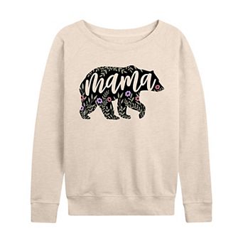Women's Floral Mama Bear French Terry Long Sleeve Tee
