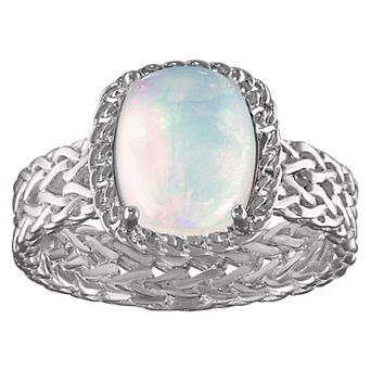 Tiara Sterling Silver Gemstone Wheat Ring