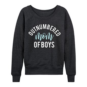 Women's Outnumbered Mom Of Boys French Terry Long Sleeve Tee