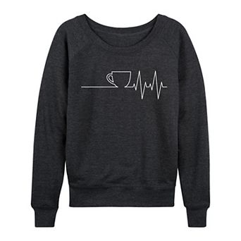 Women's Coffee EKG French Terry Long Sleeve Tee
