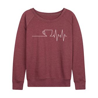 Women's Coffee EKG French Terry Long Sleeve Tee