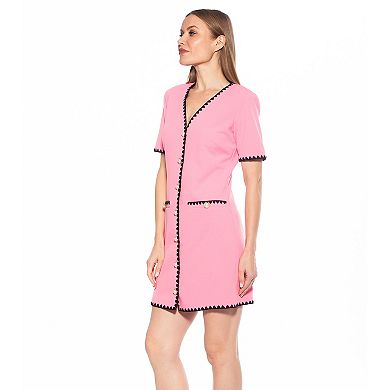 Women's ALEXIA ADMOR Jaiya Scuba Crepe Button Down Dress