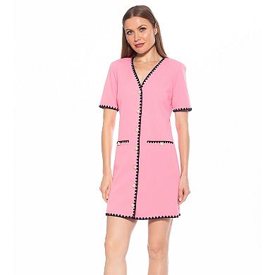 Women's ALEXIA ADMOR Jaiya Scuba Crepe Button Down Dress