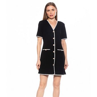 Women's ALEXIA ADMOR Jaiya Scuba Crepe Button Down Dress