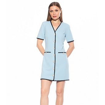 Women's ALEXIA ADMOR Jaiya Scuba Crepe Button Down Dress