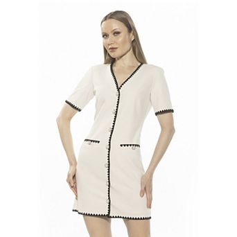 Women's ALEXIA ADMOR Jaiya Scuba Crepe Button Down Dress