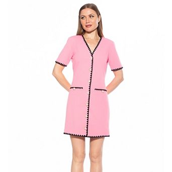 Women's ALEXIA ADMOR Jaiya Scuba Crepe Button Down Dress