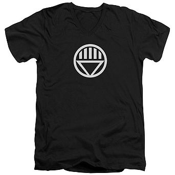 Green Lantern Black Lantern Logo Short Sleeve Adult V Neck T-shirt