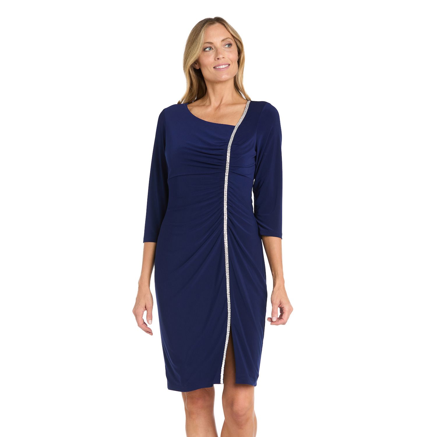 Женские платья R&M Richards Assymetric Rhinestone Dress
