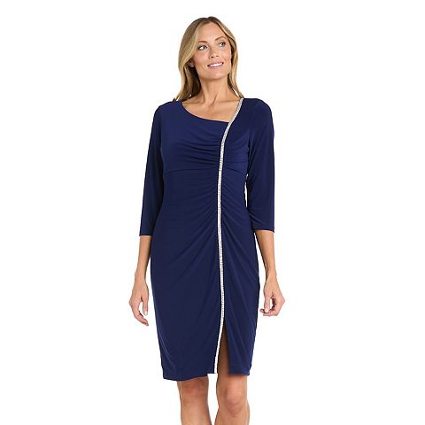 Женские платья R&M Women's R&M Richards Assymetric Rhinestone Dress