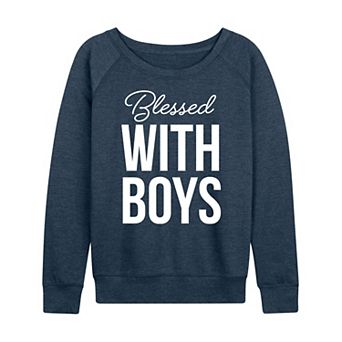 Women's Blessed With Boys French Terry Long Sleeve Tee
