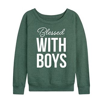 Women's Blessed With Boys French Terry Long Sleeve Tee