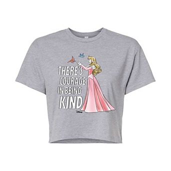 Disney Princess Aurora Juniors' Courage In Being Kind Cropped Tee