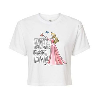 Disney Princess Aurora Juniors' Courage In Being Kind Cropped Tee