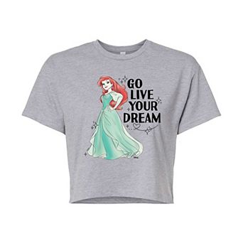 Disney Princess Ariel Juniors' Go Live Your Dream Cropped Tee