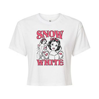 Disney Princess Snow White Juniors' Sketch Cropped Tee