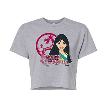 Disney Princess Mulan Juniors' Strength Of A Warrior Cropped Tee