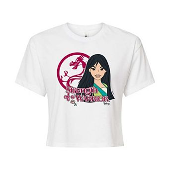 Disney Princess Mulan Juniors' Strength Of A Warrior Cropped Tee