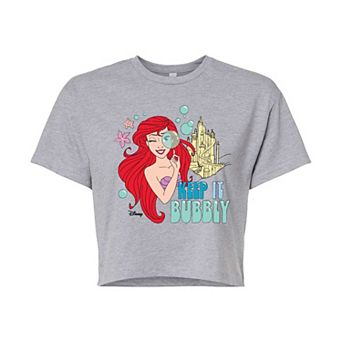 Disney Princess Ariel Juniors' Keep It Bubbly Cropped Tee