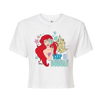 Disney Princess Ariel Juniors' Keep It Bubbly Cropped Tee