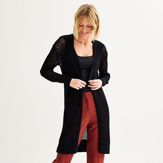 Women's Nine West Crochet Duster Cardigan
