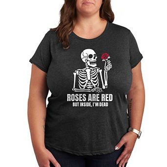 Plus Roses Red Inside Dead Graphic Tee