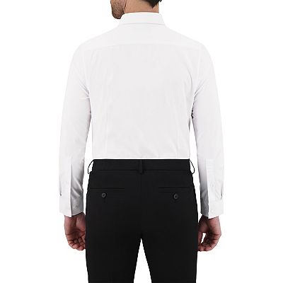 men's athletic-fit dress shirt product info and reviews Mens Cotton Blue Striped Slim Fit Spread Collar Wrinkle Free Dress Shirt, 15.5 / 32/33 main image 0