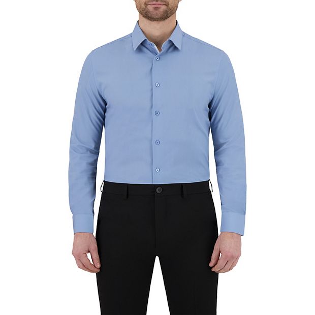 fitted lace wedding dress Men's Teal Slim Fit Solid Party Wear Shirt – TIGC main image 1