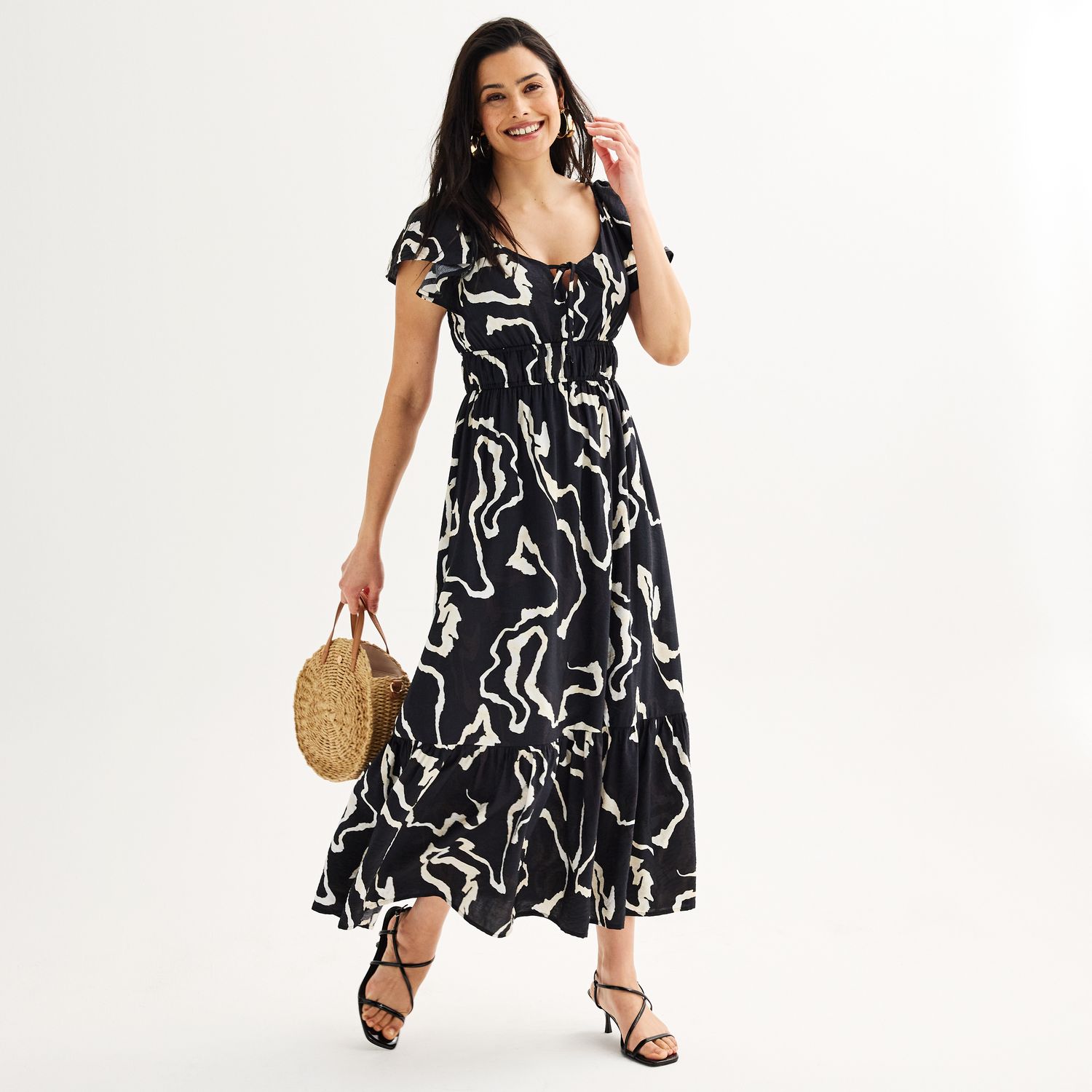 chinese dress ladies Lilia Flutter Sleeve Maxi Dress  Inherit Co